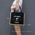 China Manufacturer Custom Printing Black Burlap Flamingo Burlap Printing Tote Recycled Shopping Bags Jute Grocery Bag